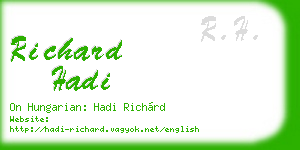 richard hadi business card